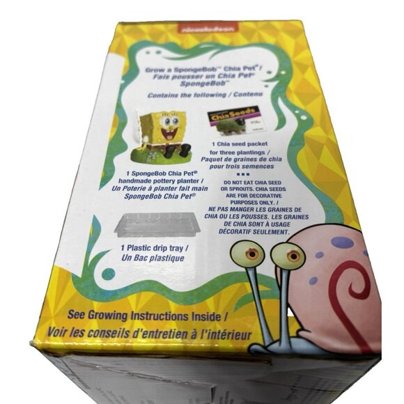 Chia Pet Sponge Bob - Handmade Funny Decorative Terracotta Planter Yellow NEW - Picture 11 of 12